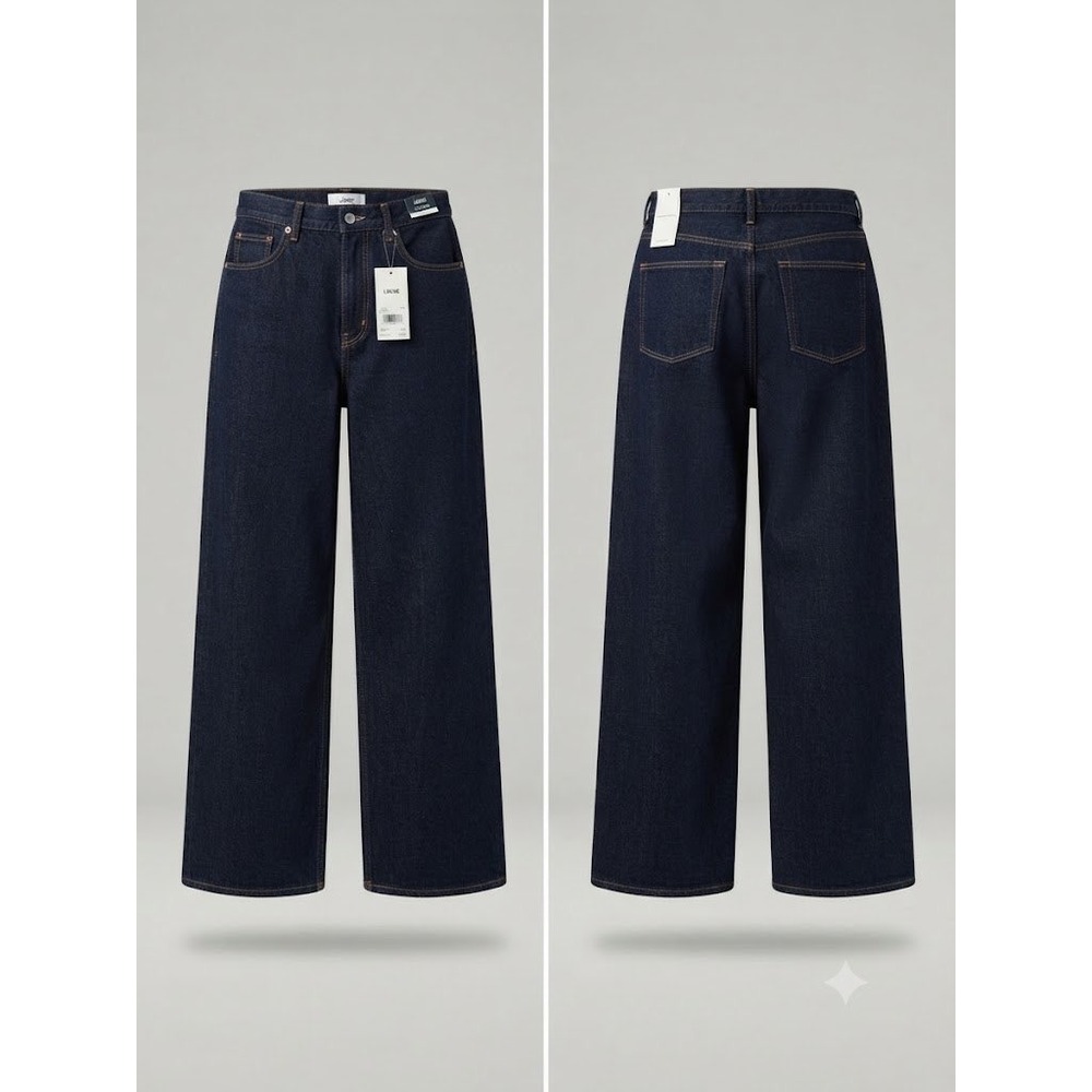 Abercrombie & Fitch Dark Indigo Wide-Leg Flare Jeans